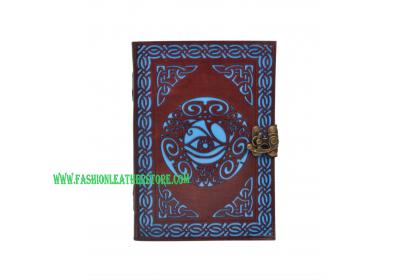 Antique New Tool Cut Work Handmade Celtic Eye Design Leather Journal Notebook 120 Pages Blank Unlined Paper Notebook & Sketchbook